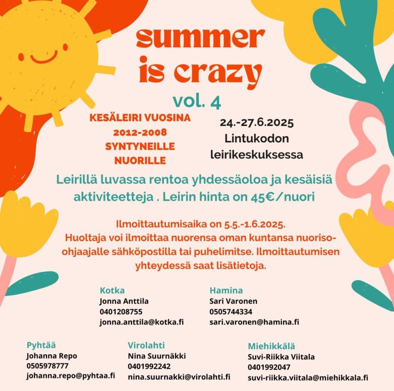 Nuorten kesäleiri 24.-27.6.2025